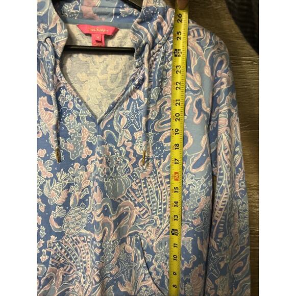 Lilly Pulitzer MEDIUM BocaBlue Sea What Sea CASSI POPOVER Pullover Sweater - Picture 7 of 9